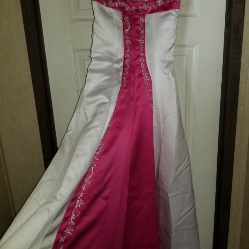 Princess Aline court train mini bride dress size 10-12